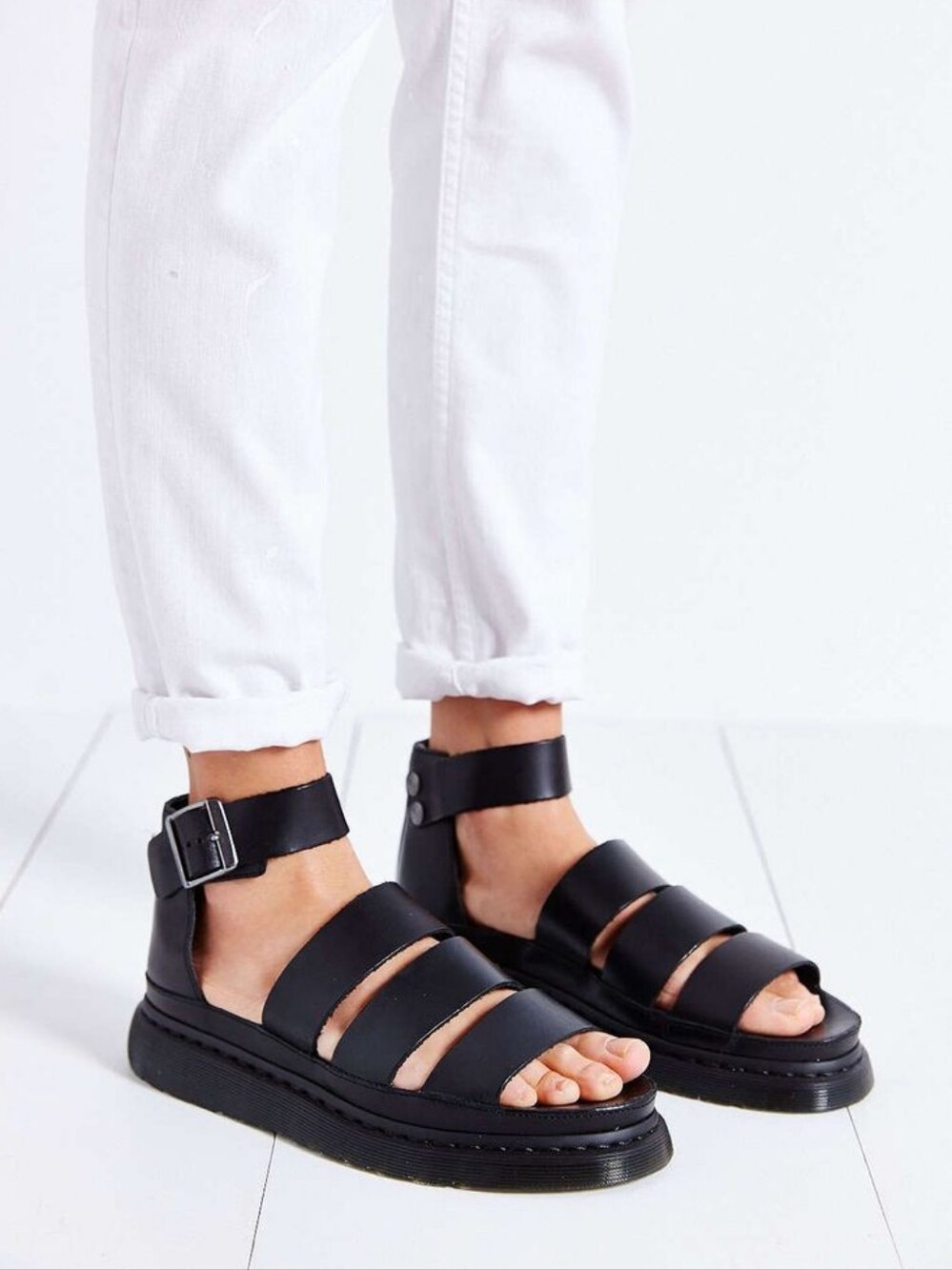 Dr. Martens | Triple-Strap Leather Platform Sandals